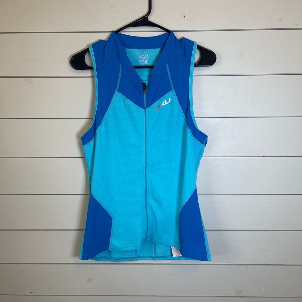 2XN blue full zip‎ vest women's size XL